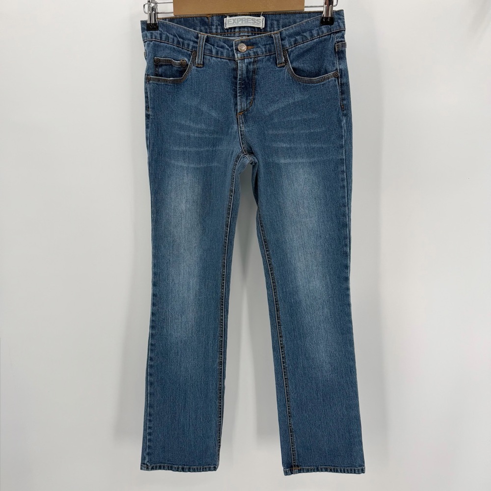 Express Jeans Womens 4R Blue VOLCANIC VIXEN Precision Fit Low Rise Low/Sexy Y2K